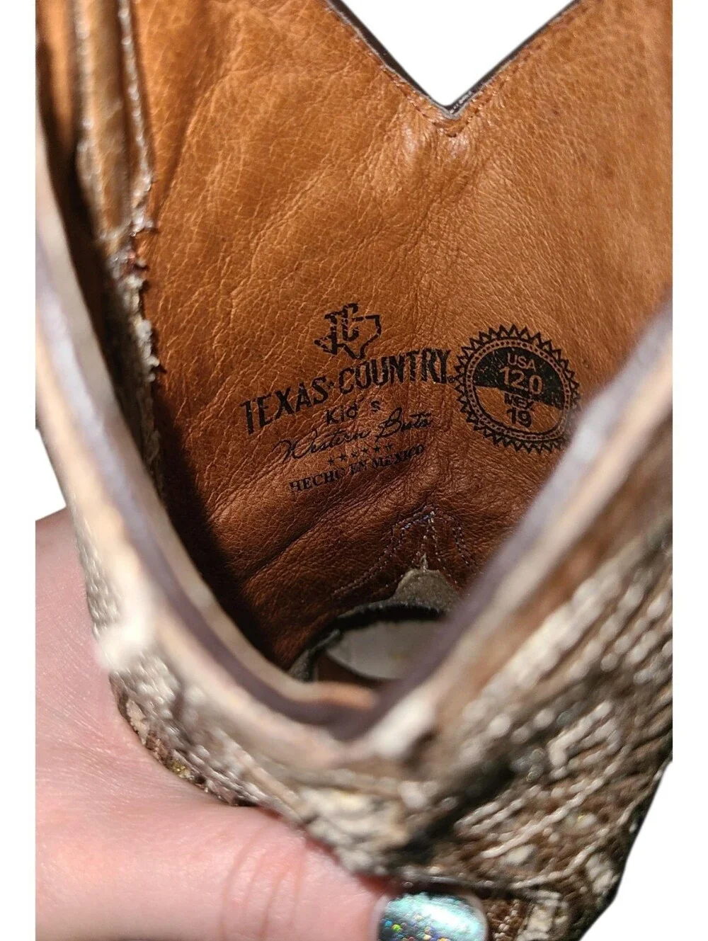 Girls TEXAS COUNTRY Leather Cowgirl Boots 13